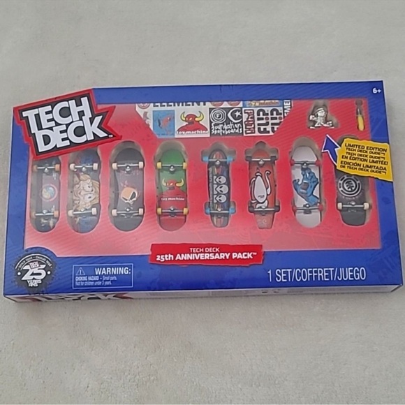 Tech Deck Fingerboard 25th Anniversary 8-Pack Mini Skateboards Limited Edition - Picture 1 of 12